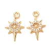 Brass Micro Pave Clear Cubic Zirconia Pendants CU-K002-27B-G-1