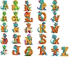 Dinosaur Letter DIY Diamond Sticker Kits PW-WG21D96-01-1