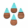 Opaque Resin & Walnut Wood Pendants RESI-N025-030-B03-2