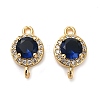 Brass Pave Cubic Zirconia Connector Charms KK-D093-09G-03-1