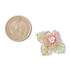 Brass Glass Seed Beaded Flower Pendants PALLOY-MZ01118-03-2