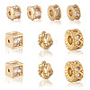 Spritewelry 10Pcs 5 Styles Brass Clear Cubic Zirconia Beads KK-SW0001-02-1