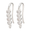 Brass Rhinestone Earring Hooks KK-C261-01B-P-1