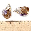 Inner Dried Flower Transparent Resin Pendants RESI-A043-05A-3