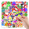 50Pcs PVC Self-Adhesive Mushroom Stickers PW-WG43582-01-3