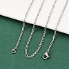 Non-Tarnish Classic Plain 304 Stainless Steel Mens Womens Cable Chain Necklace Making STAS-P045-01P-A-3