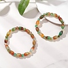 2Pcs 2 Styles  Natural Peacock Agate Beaded Stretch Bracelets for Couple BJEW-JB13416-01-1