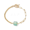 Electroplated Hexagon Prism Natural Quartz Link Bracelets BJEW-JB10753-01-1