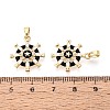 Brass Micro Pave Clear Cubic Zirconia and Enamel Pendants KK-T075-91A-G-3