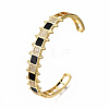 Brass Micro Pave Clear Cubic Zirconia Cuff Bangles BJEW-N302-006A-NF-2