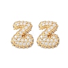 Brass Micro Pave Cubic Zirconia Stud Earrings EJEW-Z091-04G-Z-2