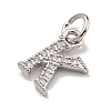 Initial Letter Brass with Cubic Zirconia Charms KK-Q814-26K-P-2