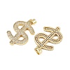 Brass Micro Pave Cubic Zirconia Pendants KK-S526-22G-2