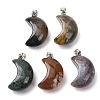 Natural Indian Agate Pendants G-F820-02L-13-1