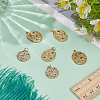 6Pcs 3 Styles Brass Micro Pave Colorful Cubic Zirconia Pendants FIND-WR0012-71-4