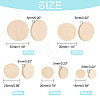   200Pcs 5 Style Flat Round Wooden Cabochons WOOD-PH0002-20-5