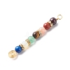 7 Chakra Mixed Gemstone Copper Wire Wrapped Big Pendants PALLOY-JF01899-01-4