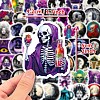 50Pcs 50 Styles Gothic Theme 3D PVC Adhesive Waterproof Stickers Set PW-WG98137-01-4