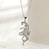 Ocean Summer Brass Pave Clear Cubic Zirconia Pendant Necklaces FS-WG82AA1-14-1