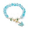 Glass Round Beaded Stretch Bracelet BJEW-JB09811-01-1