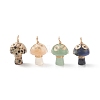4Pcs 4 Styles Natural Mixed Stone Copper Wire Wrapped Pendants PALLOY-TA00006-1