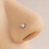 316 Surgical Stainless Steel Crystal Rhinetone Flat Round L-Shaped Nose Rings WGCD50A-04-5