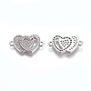 Brass Micro Pave Cubic Zirconia Links connectors ZIRC-K081-51P-1