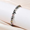 Natural Multicolor Tourmaline Chip & Non-magnetic Synthetic Hematite Beaded Bracelet for Women BJEW-Z148-02P-06-5