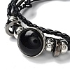 Natural Natural Obsidian Multi-strand Bracelets BJEW-Q337-01J-2