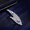 Feather Shape Alloy Brooches for Backpack Clothes PW-WG64635-02-2