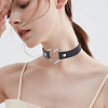 Punk Metal Heart PU Leather Choker Necklaces for Women NJEW-CL0001-20-6