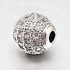 Round Brass Micro Pave Cubic Zirconia Beads ZIRC-N016-01P-10mm-2
