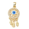 Brass Micro Pave Clear Cubic Zirconia Pendants KK-C263-22D-G-1