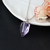 Medium Purple Glass Bottle with Iron Ball Chain Pendant Necklaces PW-WGF3857-05-1