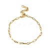 Ion Plating(IP) 304 Stainless Steel Paperclip Chain Bracelet for Women X-BJEW-G667-05G-1