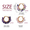 3 Pairs 3 Styles Natural Gemstone Chips Braided Hoop Earrings EJEW-TADJ00003-3