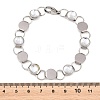 304 Stainless Steel and Glass Link Chain Bracelets for Women GL-T001-03A-4