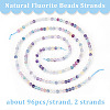 Olycraft 2 Strands Natural Fluorite Beads Strands G-OC0004-38-4