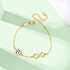 Sports Brass Micro Pave Cubic Zirconia Infinity Link Bracelets LS-BJEW-D386-01E-G-5
