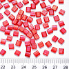 2-Hole Baking Painted Transparent Glass Seed Beads SEED-S031-L-254-3