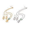 Abstract Face Dangle Stud Earrings and Pendant Necklace with Natural Green Aventurine SJEW-E043-02-1