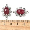 Natural Mixed stone Faceted Oval Connector Charms G-G181-06P-4