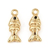 Ocean Theme Brass Micro Pave Cubic Zirconia Charms X1-KK-F902-08I-G-1