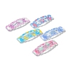 10Pcs 5 Colors Tartan Pattern Epoxy Resin Snap Hair Clip PHAR-P009-01A-2