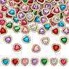 70Pcs 7 Colors Heart Sew on Rhinestones GLAA-AR0001-84-1