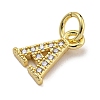 Initial Letter Brass with Cubic Zirconia Charms KK-Q814-26A-G-2