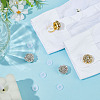 8Pcs 2 Colors Brass Rhinestone Cufflinks KK-ME0003-83-5