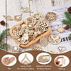 100Pcs 10 Styles Undyed Natural Wooden Big Pendants WOOD-EL0001-03-5