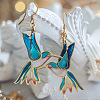 Alloy Enamel Bird Dangle Earrings for Women WGBA97F-01-2