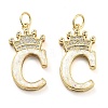 Brass Micro Pave Clear Cubic Zirconia Pendants KK-G498-01C-02-1